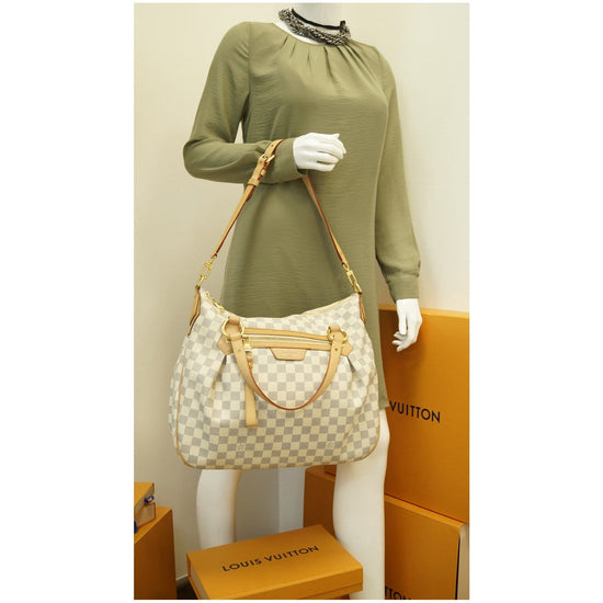 LOUIS VUITTON Evora MM Damier Azur Tote Shoulder Bag