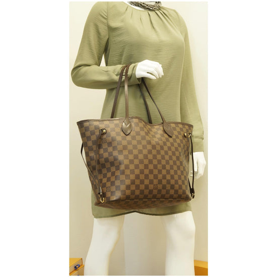 Neverfull leather tote Louis Vuitton Brown in Leather - 31489114
