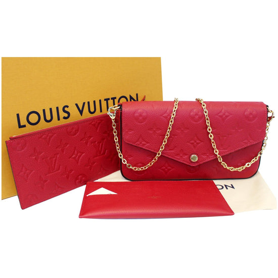 LOUIS VUITTON Empreinte Pochette Felicie Chain Wallet Noir Black ❤ liked on  Polyvore featuring bags, wallets…