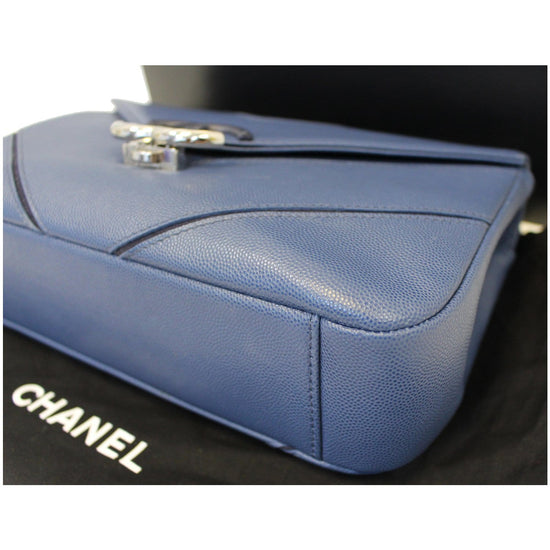 CHANEL CC Chevron Flap Shoulder Crossbody Bag Blue-US