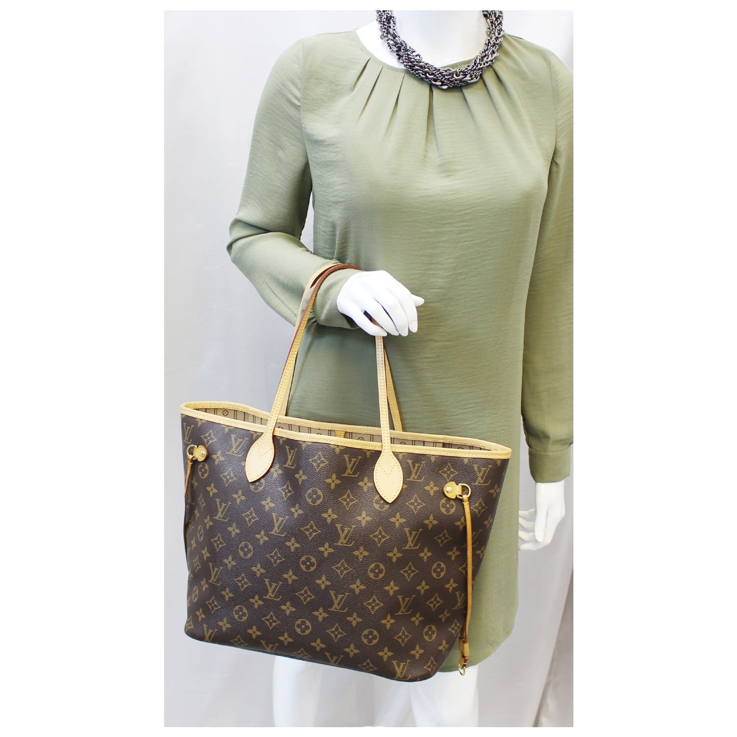 LOUIS VUITTON Monogram Canvas Neverfull MM Brown Tote Bag-US