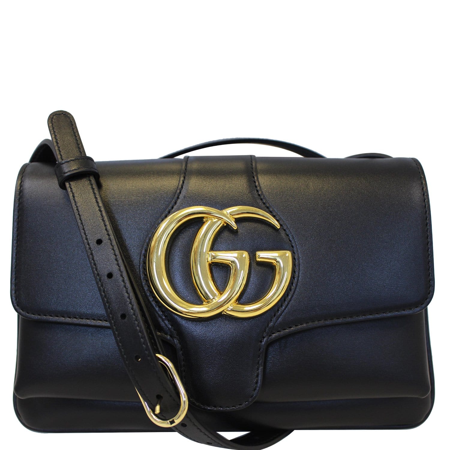 Gucci x adidas Small Shoulder Bag Black in Leather with Gold-tone - US