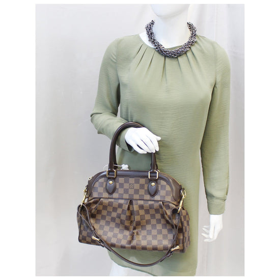 Louis Vuitton Trevi Handbag Damier PM Brown 2 Way Satchel Crossbody