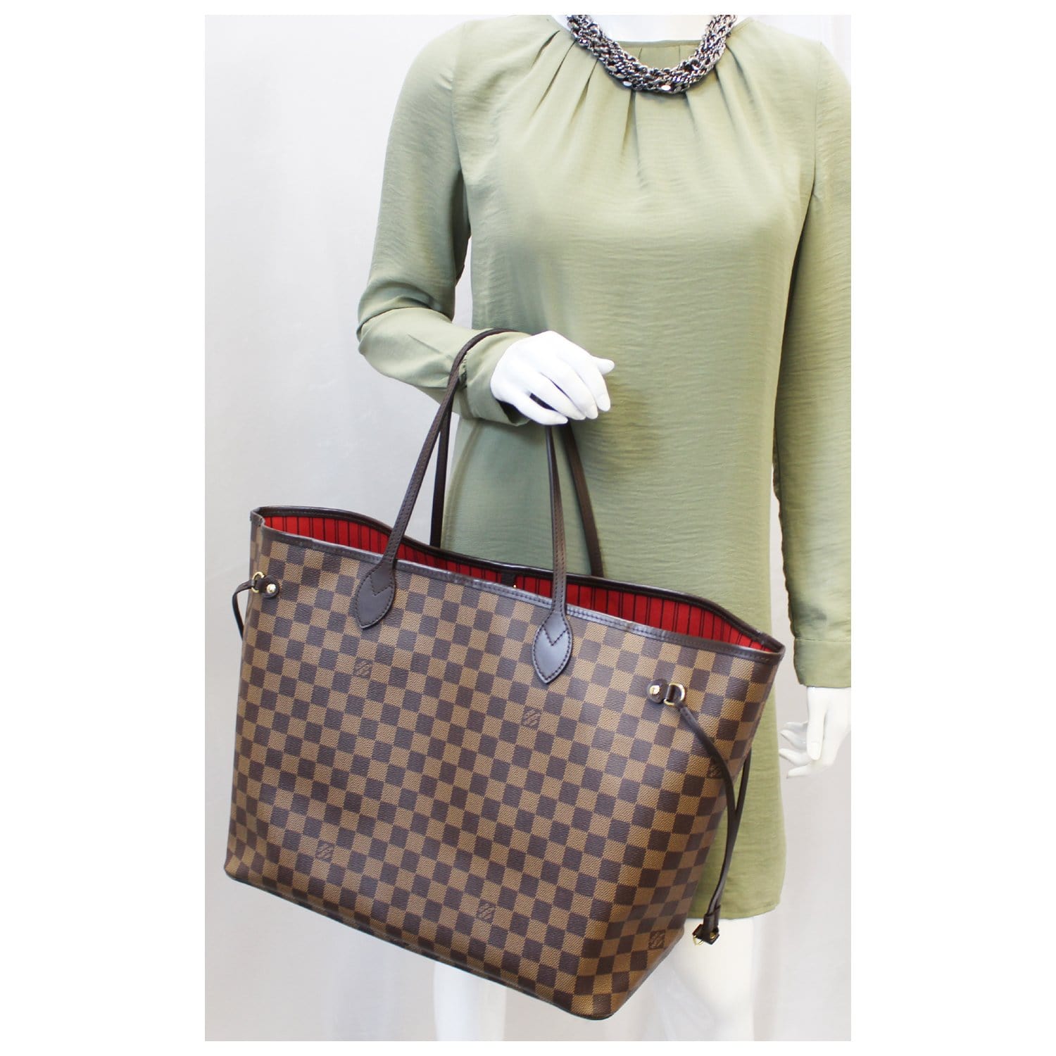 LOUIS VUITTON Neverfull GM Damier Ebene Tote Shoulder Bag-US