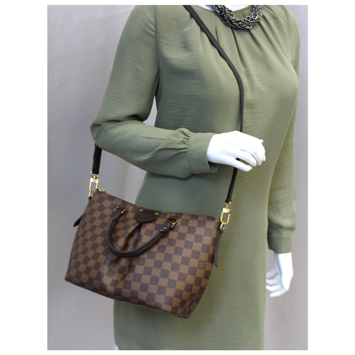 LOUIS VUITTON Siena PM Damier Ebene Shoulder Handbag-US