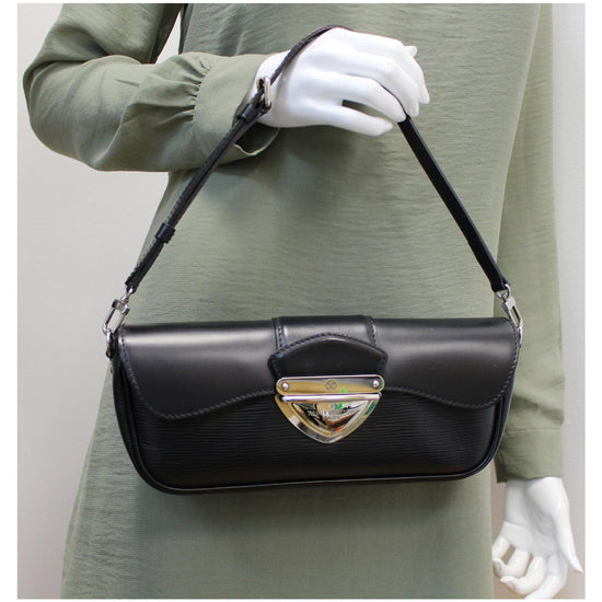 LOUIS VUITTON Montaigne Clutch Epi Noir Shoulder Bag