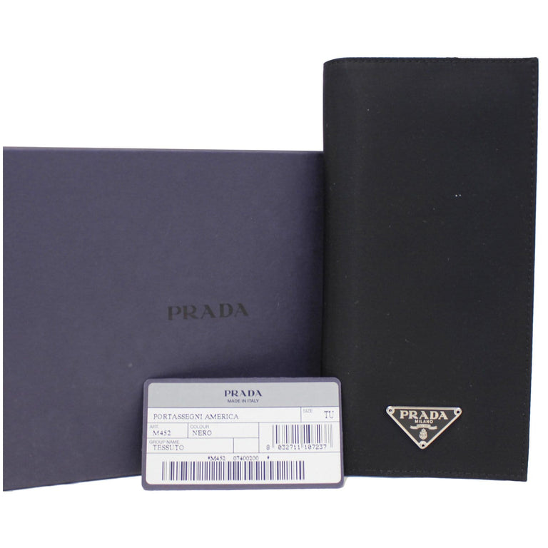 PRADA Nylon Bifold Long Wallet Black-US