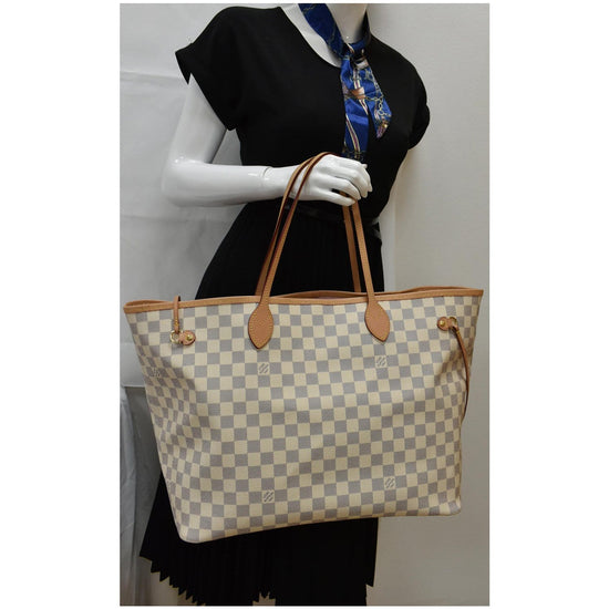 Louis Vuitton Neverfull Damier Azur GM Rose Ballerina Lining in