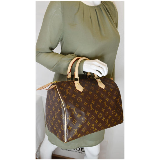 Speedy leather handbag Louis Vuitton Brown in Leather - 31741524