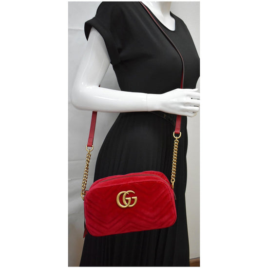 Red Gucci GG Marmont Matelasse Crossbody Bag – Designer Revival