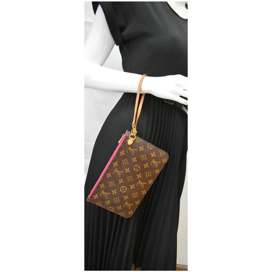 LOUIS VUITTON Pochette Wristlet Pouch Monogram Canvas Neverfull MM Bro