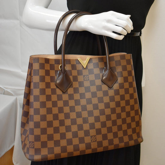 LV Kensington Damier Ebene Coated Canvas with Leather and Gold