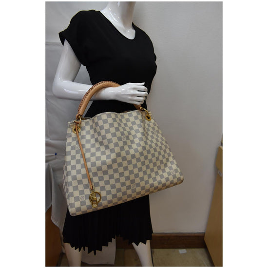 Authentic Louis Vuitton Artsy Damier Azur Hobo Shopper Handbag Bag