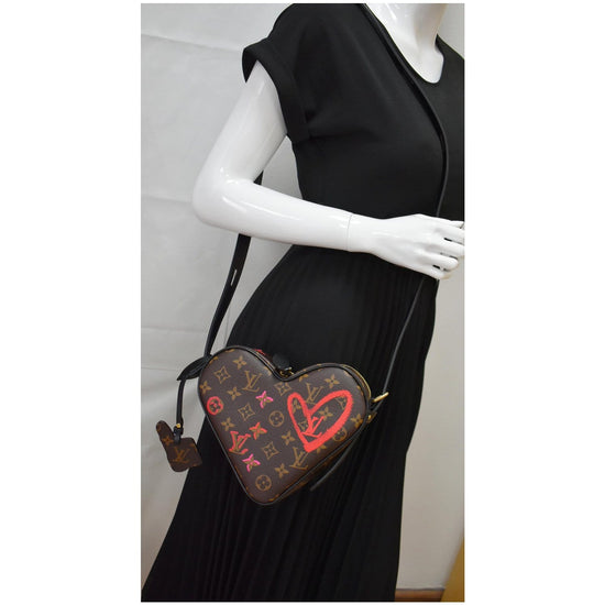 LOUIS VUITTON Sac Coeur Heart Monogram Canvas Crossbody Bag Brown - 10