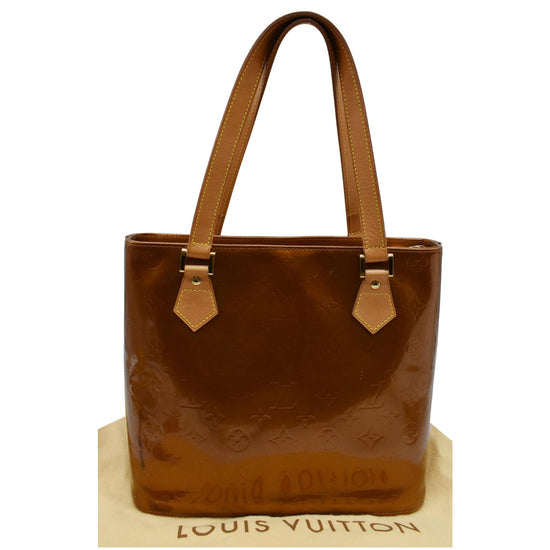 Louis Vuitton Bronze Monogram Vernis Houston Zip Tote Bag Leather  ref.298674 - Joli Closet