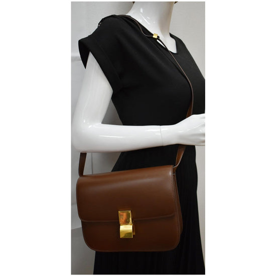 Celine Brown Smooth Leather Small Box Bag, myGemma, JP