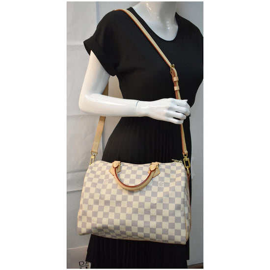 LOUIS VUITTON Speedy Bandouliere 30 Damier Azur Shoulder Hand Bag