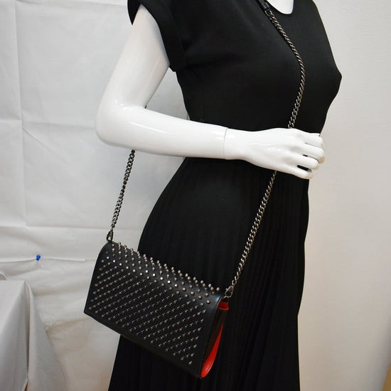 Christian Louboutin Paloma Studded Black Leather Bag