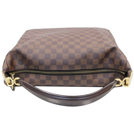 Louis Vuitton, Bags, Louis Vuitton Damier Portobello Shoulder Bag N4527  Ebene Brown Pvc Leather W