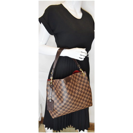 Louis Vuitton Tote Graceful Damier Ebene With Accessories PM Brown in  Canvas/Leather with Brass - US