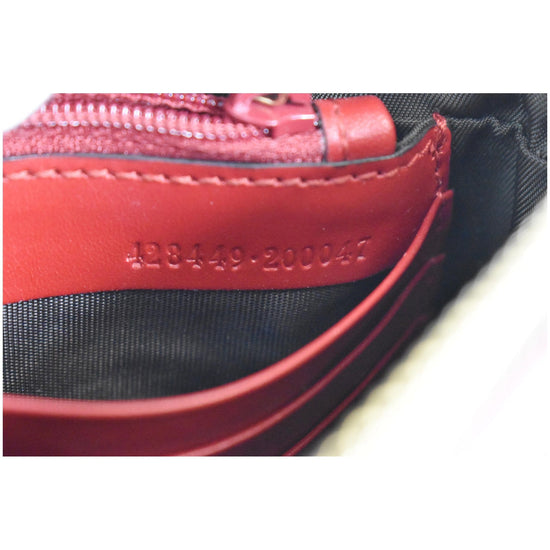 GUCCI Guccissima Leather Chain Wallet Clutch Bag Red 428449