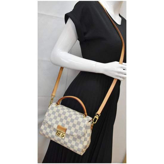 Louis Vuitton White Damier Azur Croisette Leather Cloth ref.1040621 - Joli  Closet