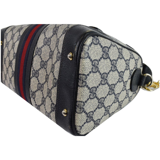 GUCCI Monogram Speedy Joy Boston Patent Trim Bag