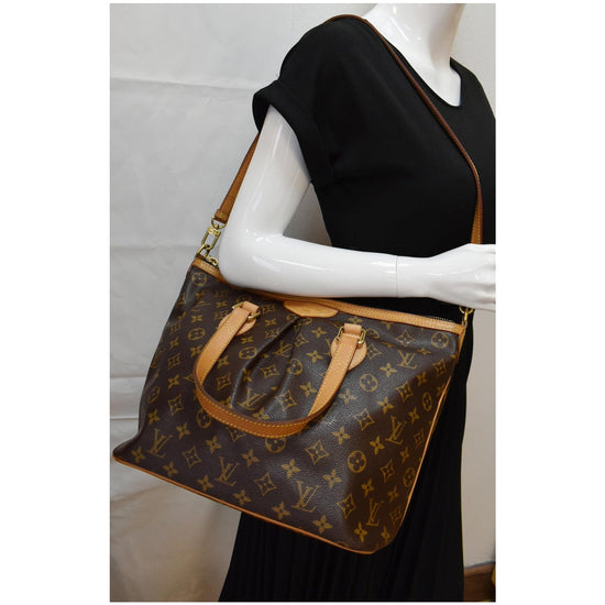 Louis+Vuitton+Palermo+Shoulder+Bag+PM+Brown+Canvas for sale online