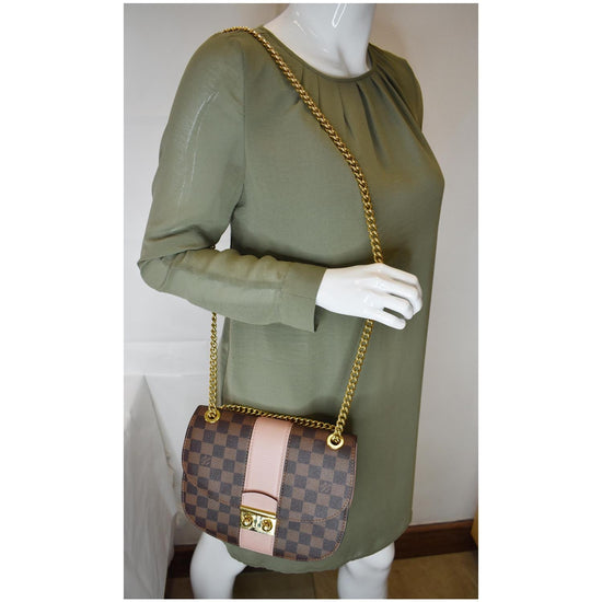 Louis Vuitton Damier Ebene & Magnolia Cuir Taurillon Wight Shoulder Bag