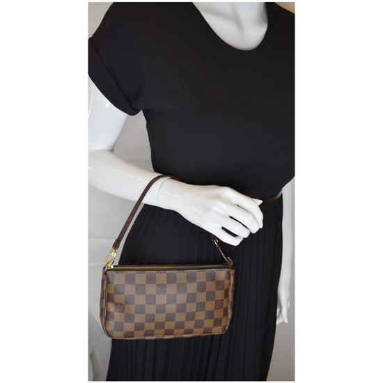 Louis Vuitton Brown, Pattern Print 2021 Damier Ebene Mini Pochette Accessoires