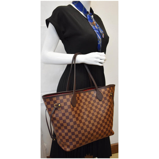 Louis Vuitton Neverfull MM shoulder bag damier ebene Brown Cloth ref.630627  - Joli Closet