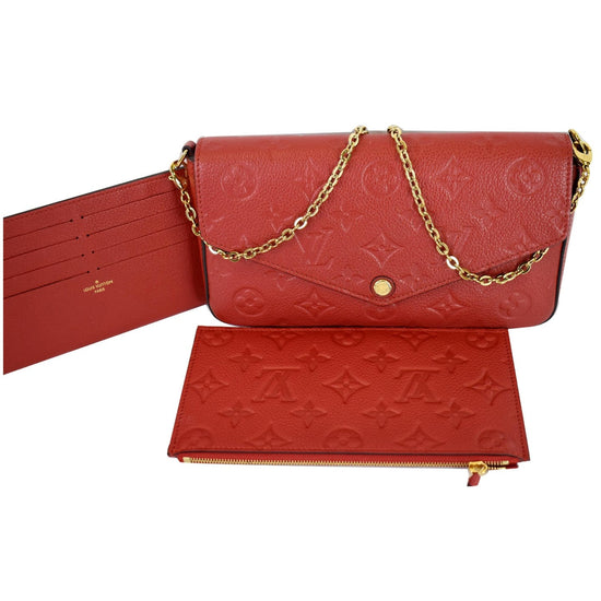 LOUIS VUITTON Empreinte Pochette Felicie Chain Wallet Rose Poudre 1183677