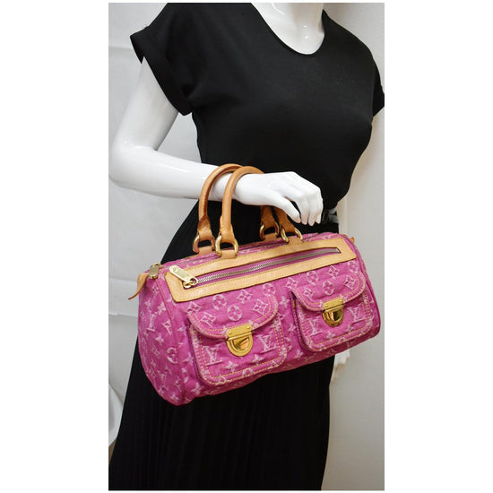 LOUIS VUITTON Vintage 2006 Hot Pink Denim Monogram Neo Speedy Zip Closure  Bag