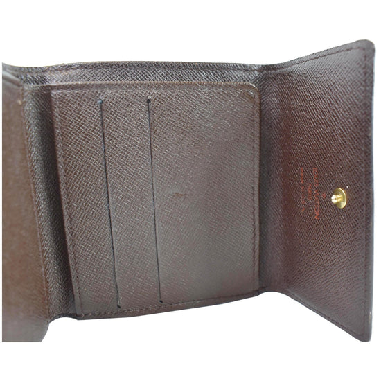 Louis Vuitton Portefueille Elise Damier Brown Ebene Trifold Wallet