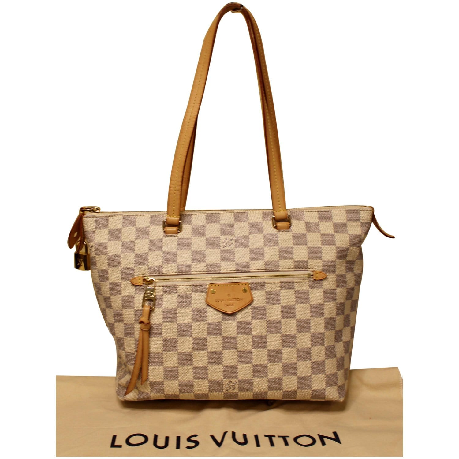 LOUIS VUITTON LV Damier Azur Iena Tote Bag PM Zip Closure