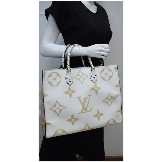 Louis Vuitton Onthego Monogram Giant Khaki Green/White in Coated Canvas  with Gold-tone - US