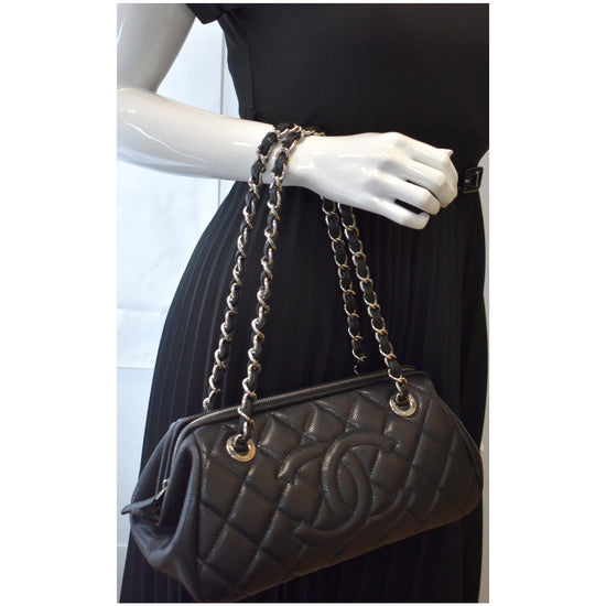 Chanel Vintage Quilted Bowler Bag - Black Shoulder Bags, Handbags