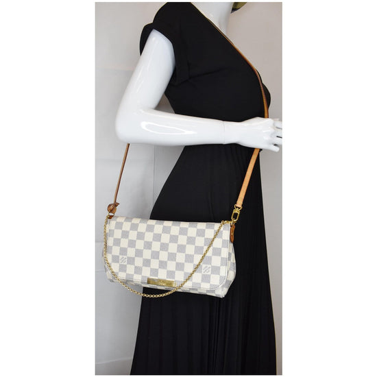 Louis Vuitton Crossbody Favorite Mm White Damier Azur Canvas Shoulder -  MyDesignerly