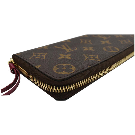 Louis Vuitton Clemence Monogram Canvas Zippy Wallet Brown