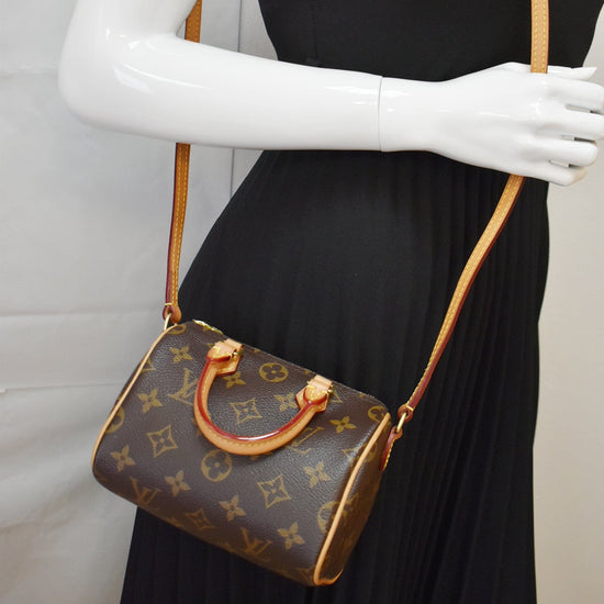 Louis Vuitton Nano Speedy Monogram Canvas Brown in Coated Canvas with  Gold-tone - US