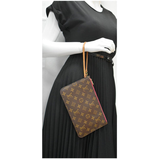 Louis Vuitton Monogram x Fuchsia Neverfull Pochette MM or GM Wristlet –  Bagriculture