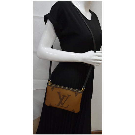 Louis Vuitton Double Zip Pochette Reverse Monogram Giant Brown 2367141