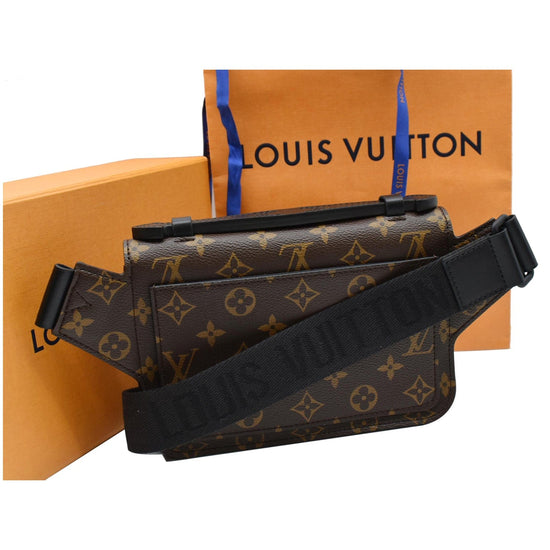 Louis Vuitton Mens S Lock Sling Bag Monogram Canvas Brown Leather