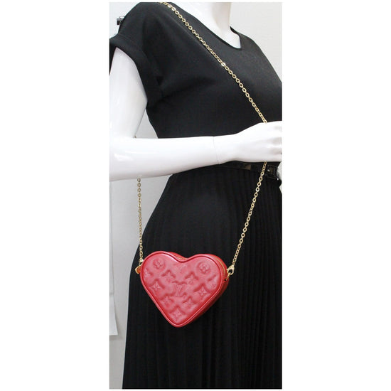 Louis Vuitton Louis Vuitton Red Heart Shaped Inclusion Pendant Gold