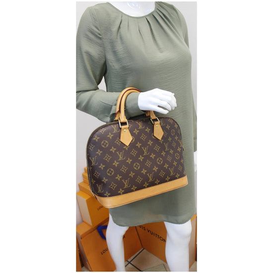 LOUIS VUITTON #38816 Alma Brown Monogram Canvas Satchel Bag – ALL