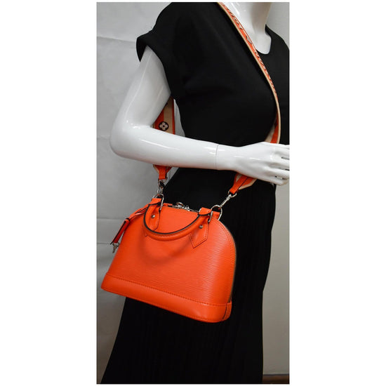 Louis Vuitton Orange Minnesota Epi Leather Alma BB w/ Jacquard Strap -  Yoogi's Closet