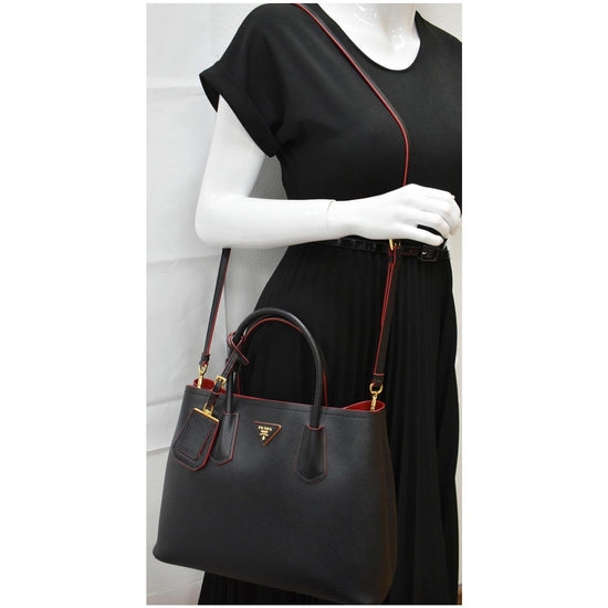 Prada Saffiano Cuir Double Turnlock - Purple Shoulder Bags, Handbags -  PRA867875