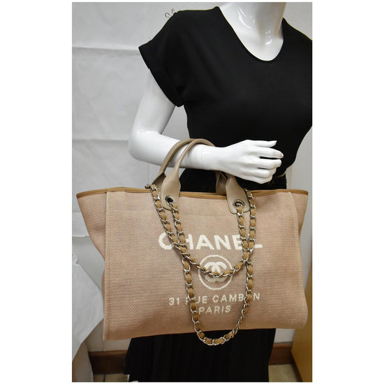 Deauville fabric handbag Chanel Beige in Cloth - 35357735