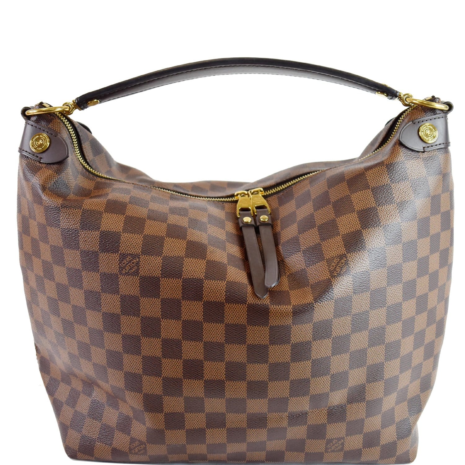 Louis Vuitton Duomo Damier Ebene Handbag Satchel Women Brown Purse Tote LV  Gold