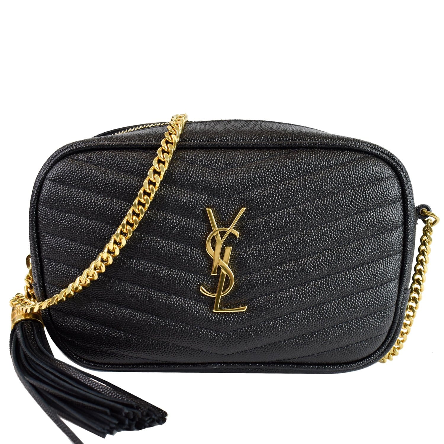 Yves Saint Laurent YSL Brown Leather Crossbody Bag Black Pony